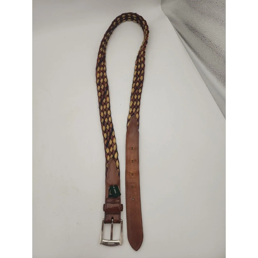 Vintage Cole Haan Woven Fabric & Braided Leather Belt 40/100 Mens 43